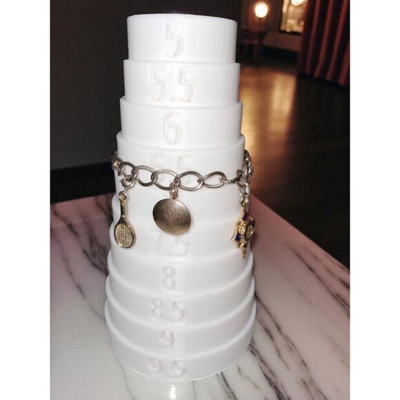 Vintage 1950s–1970s Charm Bracelet – Danecraft 12kt GF, Sterling Tennis Racket, - Picture 2 of 12